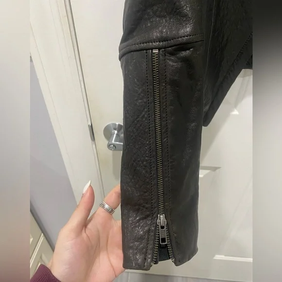 Helmut Lang 100% Lamb Leather Asymmetrical Jacket Size M - Picture 6 of 15